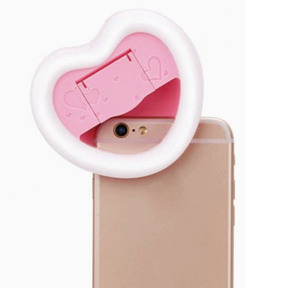 Aro de luz led para celular diseño corazón