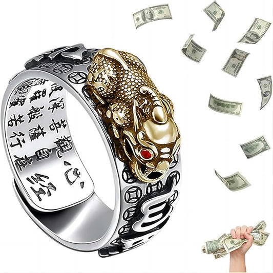 Hazte millonario con el Anillo Feng Shui con forma de Pixiu