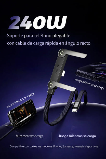 Cable 2 en 1 cargador y soporte