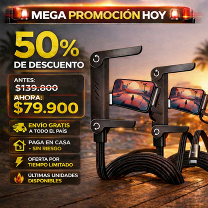 Cable 2 en 1 cargador y soporte