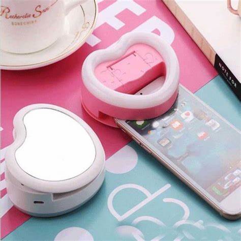 Aro de luz led para celular diseño corazón
