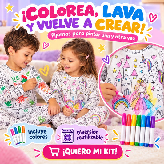 PIJAMA MAGICA - Kit Pijama + Marcadores